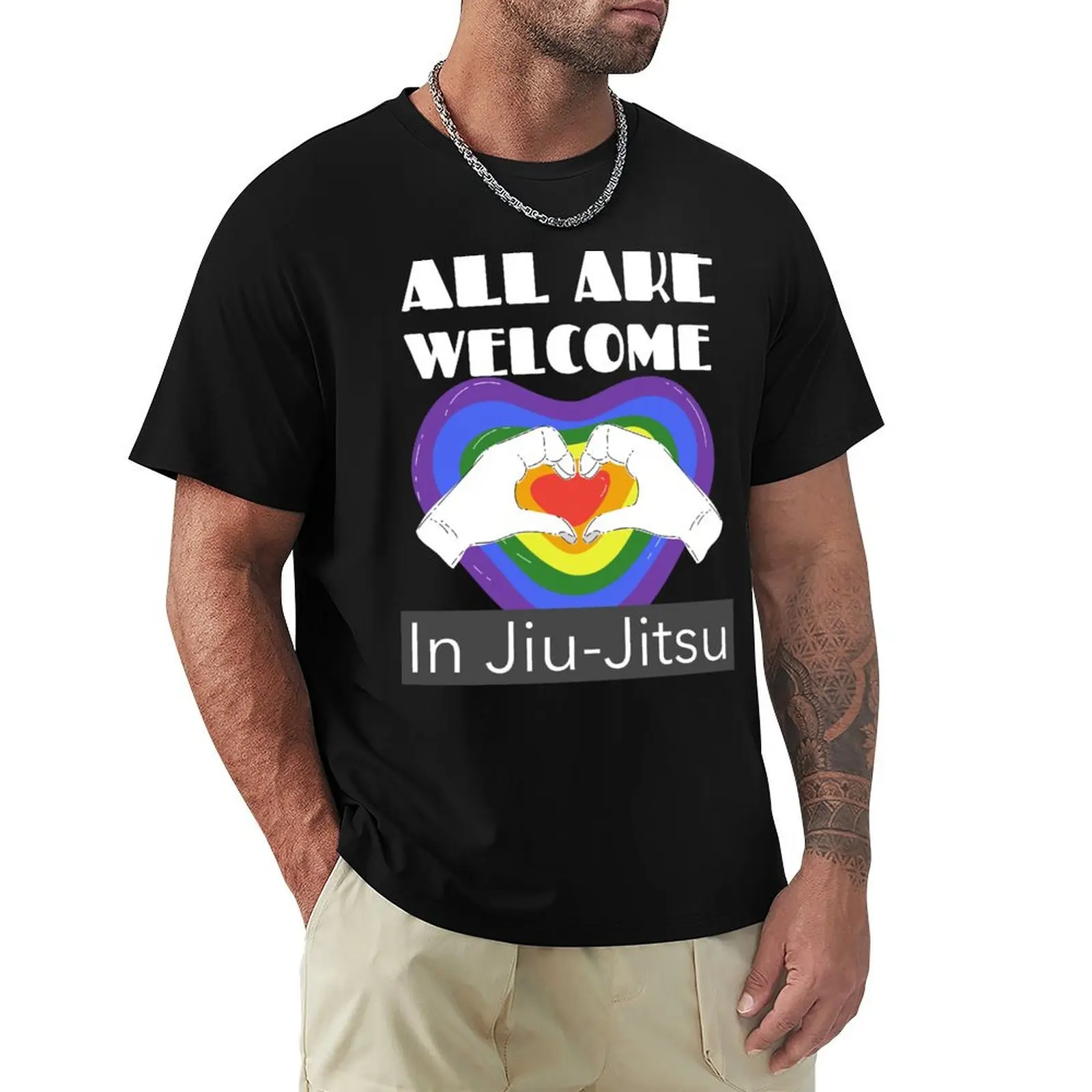 

We All Are Welcome In Jiu Jitsu T-Shirt Plus Size Basic Short Sleeve Top