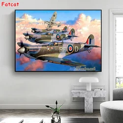 DIY Diamond Painting Worldwar Raf Spitfire Fighter Full Square Diamond Embroidery sale Cross Stitch sets Mosaic Handmade PP4083