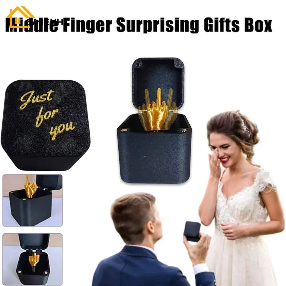 1Pcs Middle Finger Interesting Prank Pop Up Middle Finger in Box Surprising Joke Toy Creative Spoof Hand Gesture Gag Gift