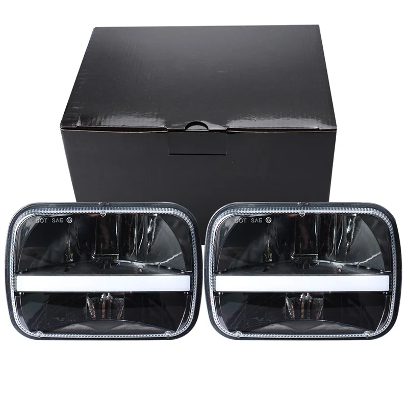 

SXMA J301 LED Head Lamp 45W Multi-function 5x7" Front Square Headlamps Assembly with Hi/Lo Beam DRL for Jeep for Wrangler