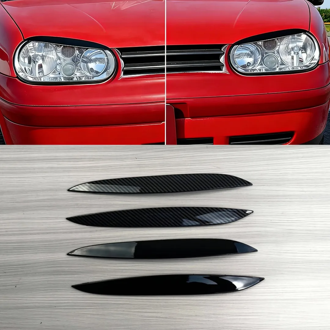 For VW Golf MK4 Golf 4 1997-2005 2Pcs ABS Glossy Black Headlight Eyebrow Eyelids Headlamp Cover Trim Tuning Accessories Body Kit