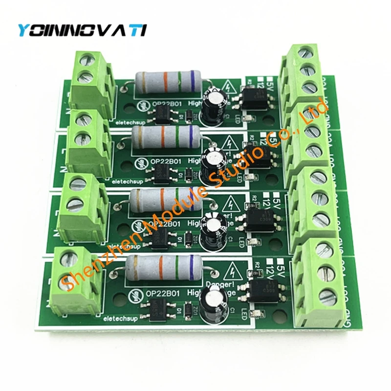 YT 4PCS 110V/220V AC Voltage Detection Household Grid Power-on/Power-off Reminder Module for Arduino pi PLC STM32 ESP8266