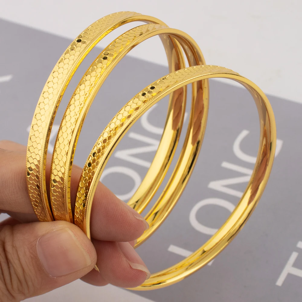 Tone 60mm Copper Hoop Bangle for Women Thick Engraved Design Luxury Bracelet for Women Fashion Jewelry Accessories Sale Jewelry