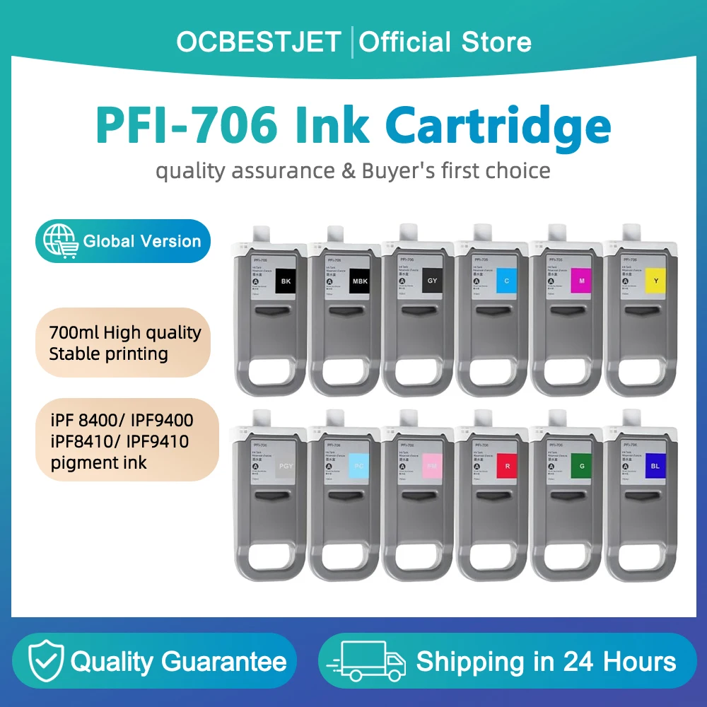 For Canon PFI-706 Compatible Ink Cartridge For Canon iPF8300 iPF8400 iPF8300s iPF8400s iPF8400se iPF9400 iPF9400s Printers