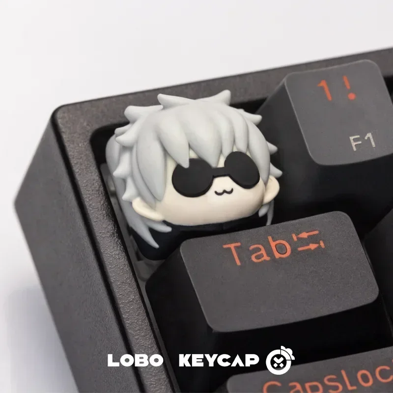 Mifuny Jujutsu Kaisen Keycaps Satoru Gojo Anime Keycap Aangepaste handgemaakte hars kruisas Key Caps voor mechanisch toetsenbord Crush80