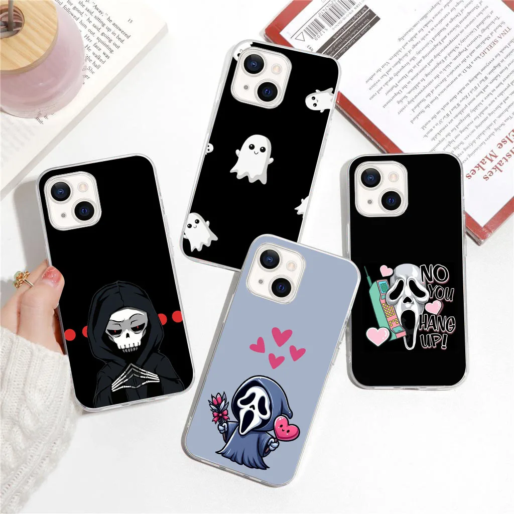 HR-27 Ghost face Soft Case For Moto G52 G42 G32 G23 G22 G14 G84 E32 G62 G04 G24 G72 G71 G73 G32 G34 G20