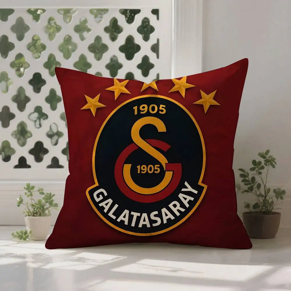 نادي شعار G-GalatasarayS كيس وسادة مكافحة الغبار المخدة غير مرئية سستة حريري قصير أفخم غطاء وسادة أريكة