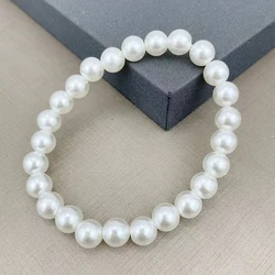 fnaf 2 rupee item Y2k Style Classic 8MM 25Beads Rope Chain Strand White Pearl Bracelet Women Mother Kids flower knows Bangle