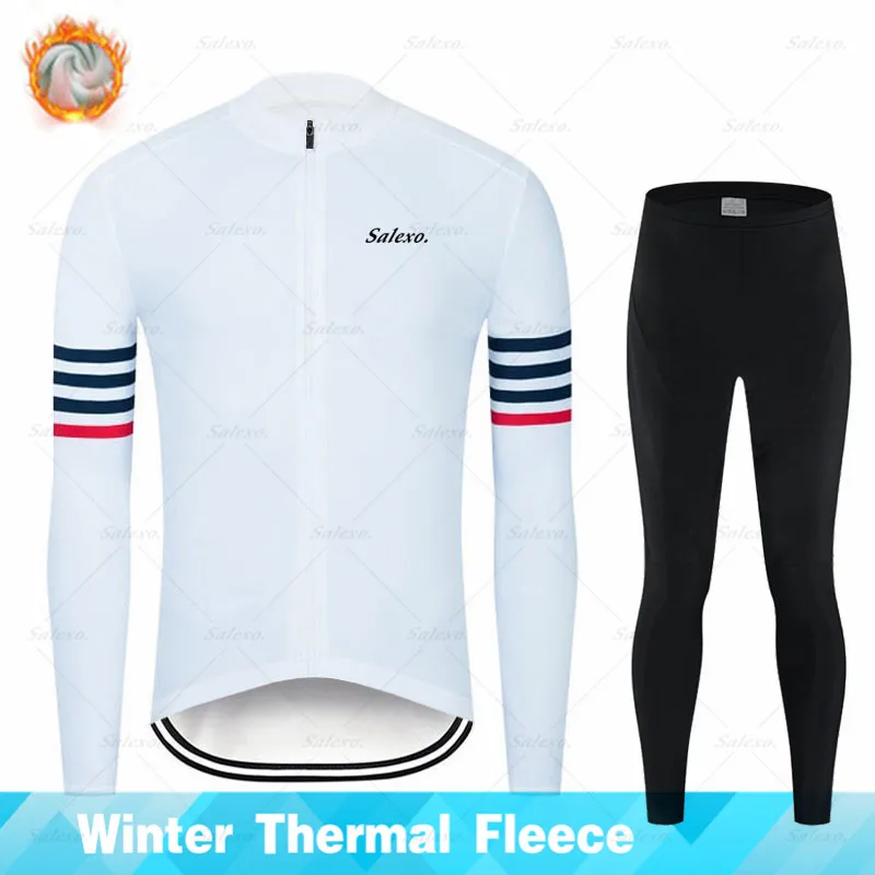 2023 Men Winter Thermal Fleece Cycling Jersey Set Racing Bike Cycling Suit Mountian Black Bicycle Cycling Clothing Ropa Ciclismo