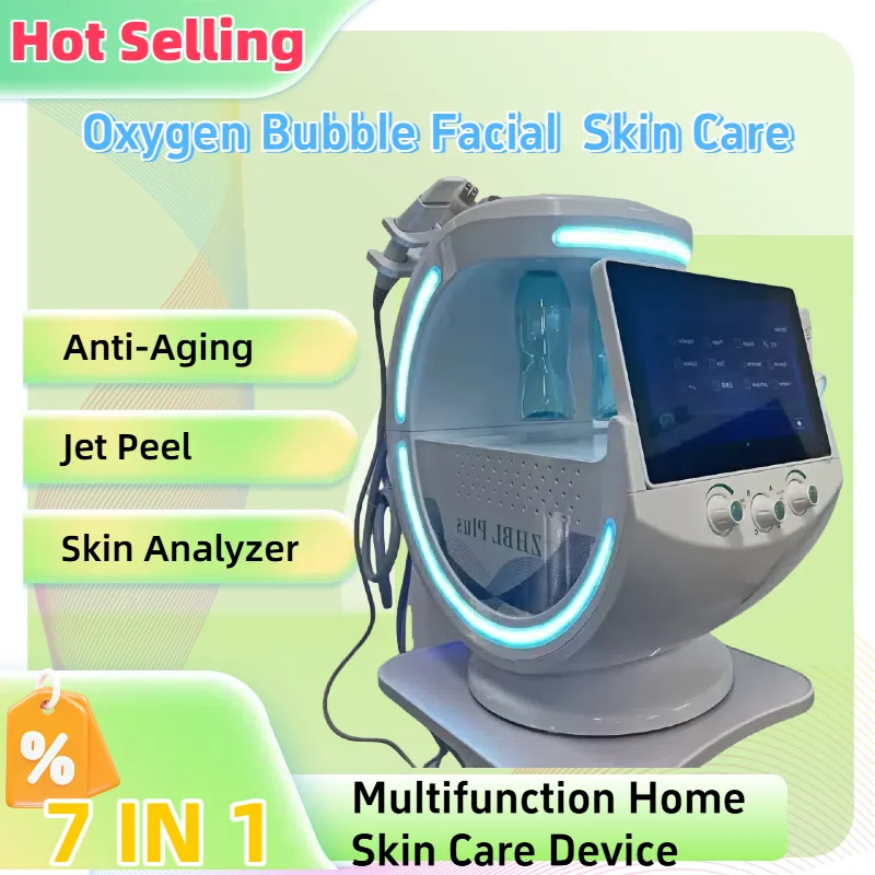 

7-in-1 Hydra Dermabrasion Skin Analysis Multi-function Facial Care DeviceProfessional Ice Blue Hydrofacial Machine