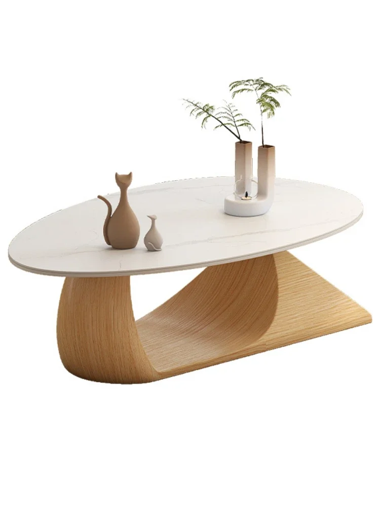 

Modern simple living room French creative slate space coffee table