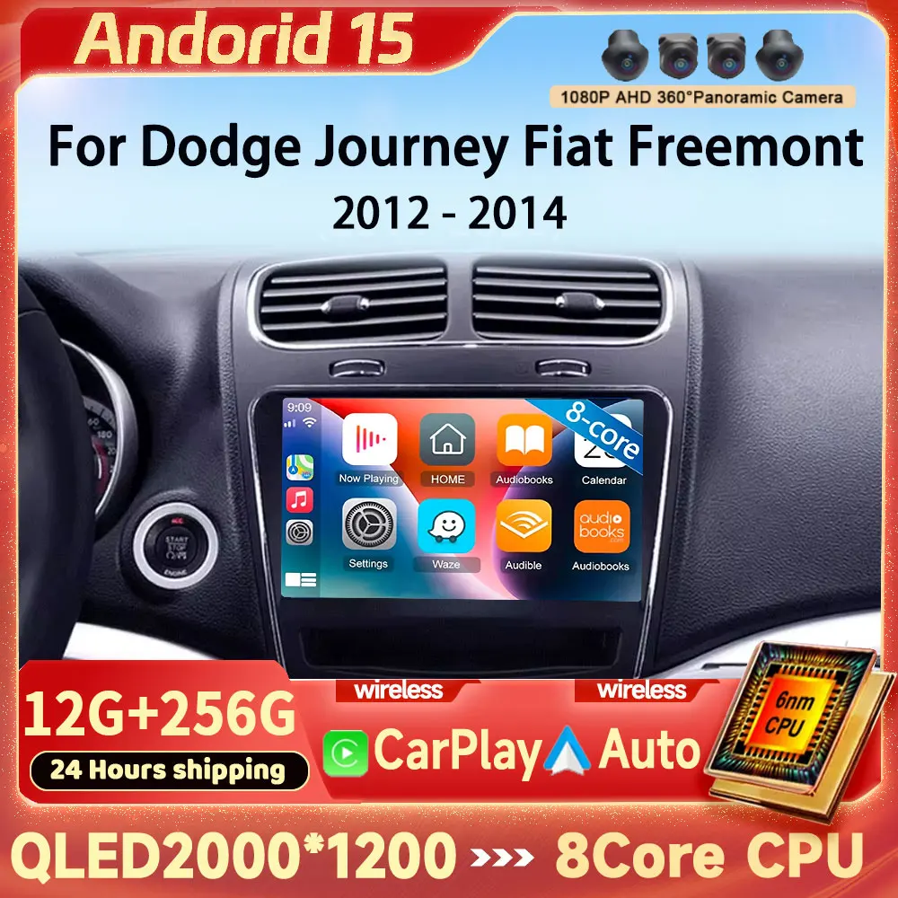 

Для Dodge Journey Fiat Leap Freemont 2012-2014 Автомобильный радиоприемник Мультимедийный плеер Навигация GPS DSP 4G Wi-Fi Carplay Auto Android 15