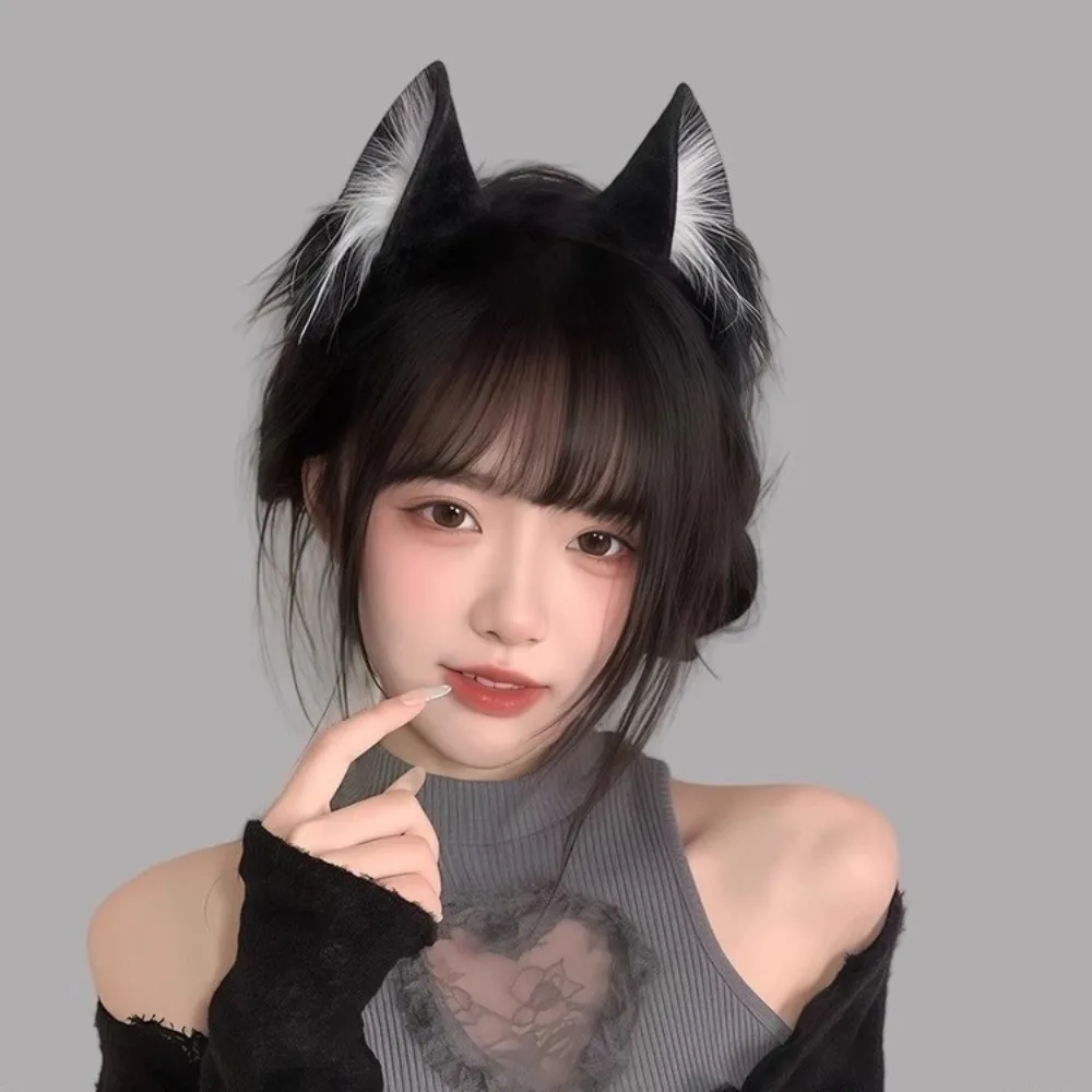 Cute Lolita Cat Ears Headband Animals JK Hair Band Hair Clip Three-dimensional Furry Cosplay Headwear Face Wash