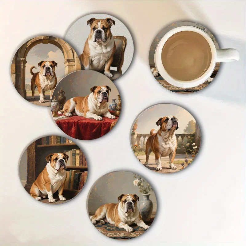 Cute Cozy 2D Staffordshire Bull Terrier Motif Innovative Featherweight Heat-Proof Skid-Resistant Cafe Workplace Household