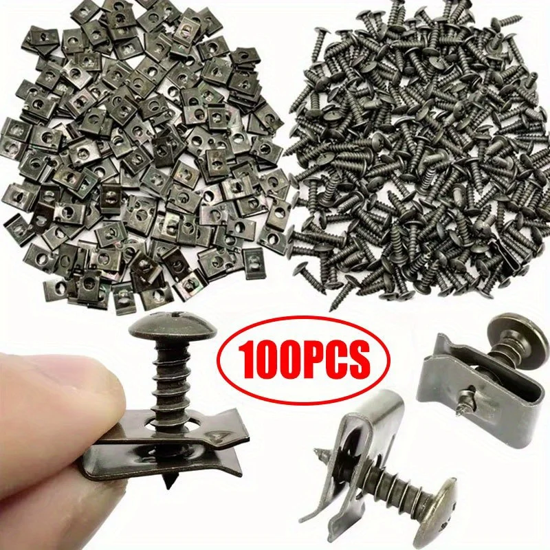 

Car Fastener Clip U-Type Metal Screw Clip Tools for Motorcycle Engine Undertray Splash Shield Guard Bumper Screw Car Accessories