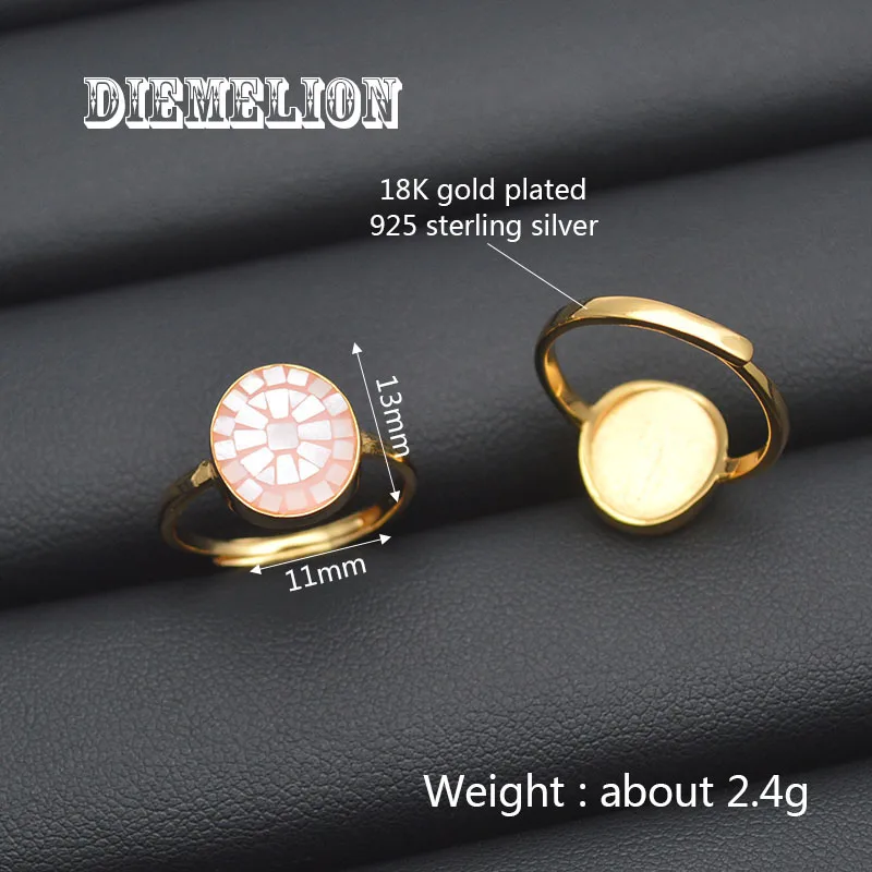 925 Sterling Silver Oval Shape White/Pink Natural MOP Shell Adjustable Rings Elegant Wedding Bride Jewelry Gifts for Women