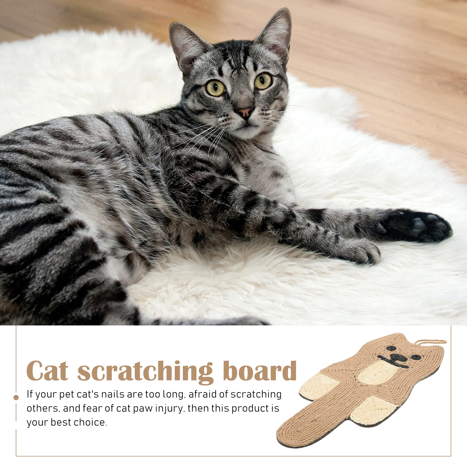 

Durable Scratching Board Wear-Resistant Kitten Mat Heavy-Duty Claw Sharpener Fun Plaything For Home Pet Shop Exercise Funny Cat