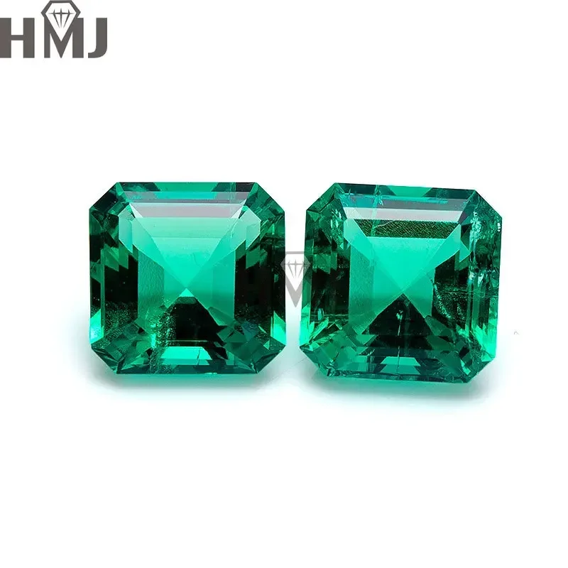 Top Hand-cut Hydrothermal Lab Grown Emerald Asscher Cut Colombian Emeralds Precious Gemstone With AGL Certificate