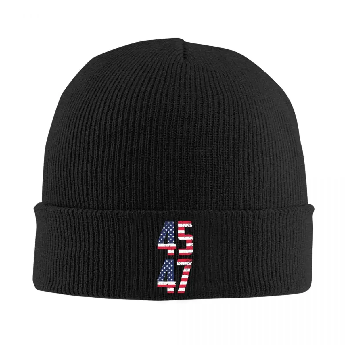 President Trump 2024 American Flag 45 47 Warm Knitted Cap Hip Hop Bonnet Hat Autumn Winter Outdoor Beanies Hats for Men Women