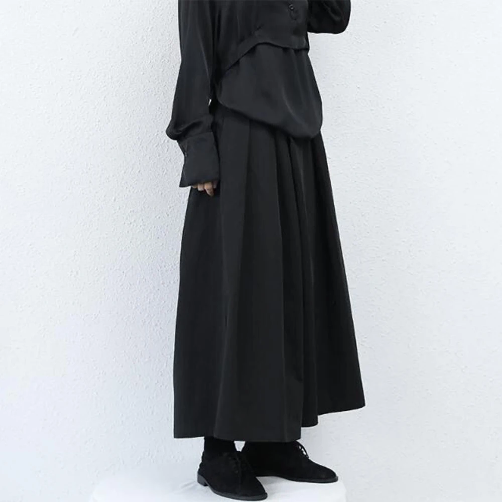 2024 Trendy Gothic Dark Style pantaloni larghi Hakama pantaloni a gamba larga nuovi pantaloni Samurai di senso di Design di grandi dimensioni