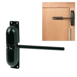 New Black/white Zinc Alloy Surface Mounted Door Gate Closer Outdoor Spring Elastic Loaded Adjustable Door Closer Stops Hardware