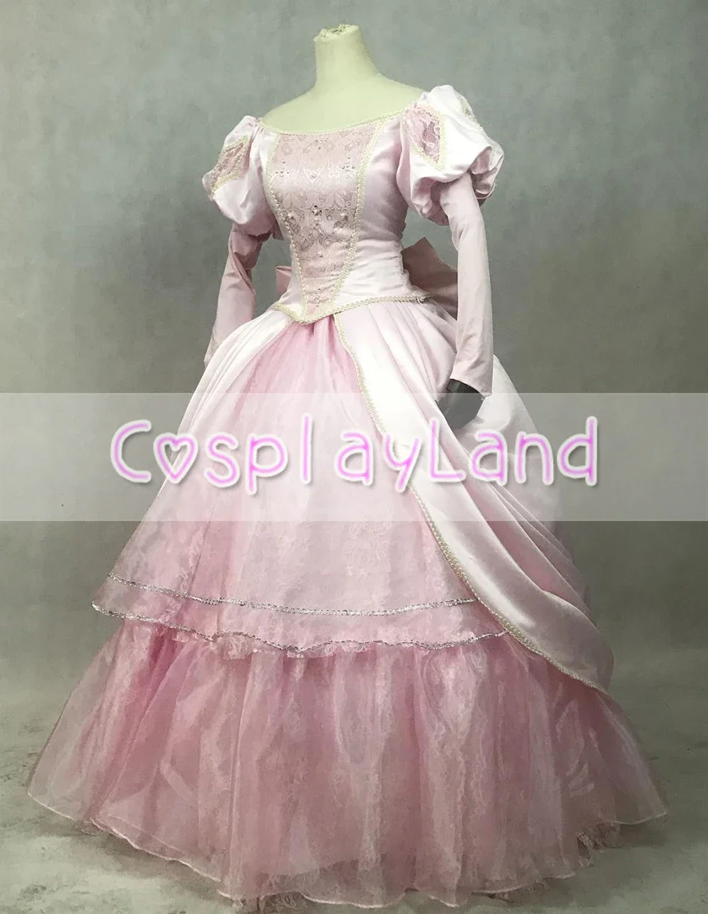 Ariel Cosplay Costume Halloween Adult Princess Dresses Cosplay Long Sleeve Skirt Lace up Pink Women Fancy Party Dress