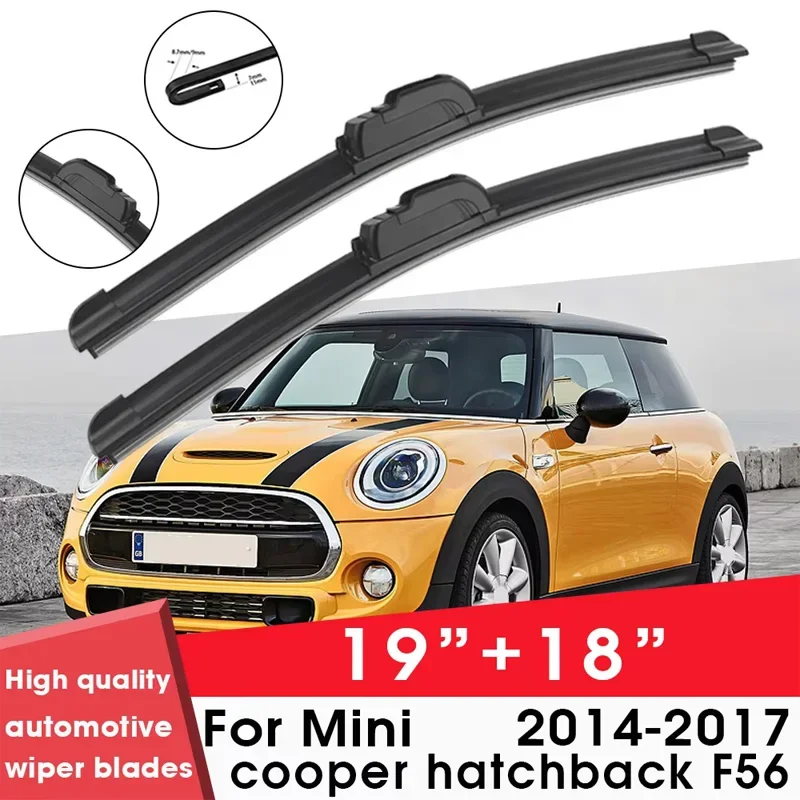 

Car Wiper Blade Blades For Mini cooper hatchback F56 2014-2017 19"+18" Windshield Windscreen Clean Rubber Silicon Cars Wipers