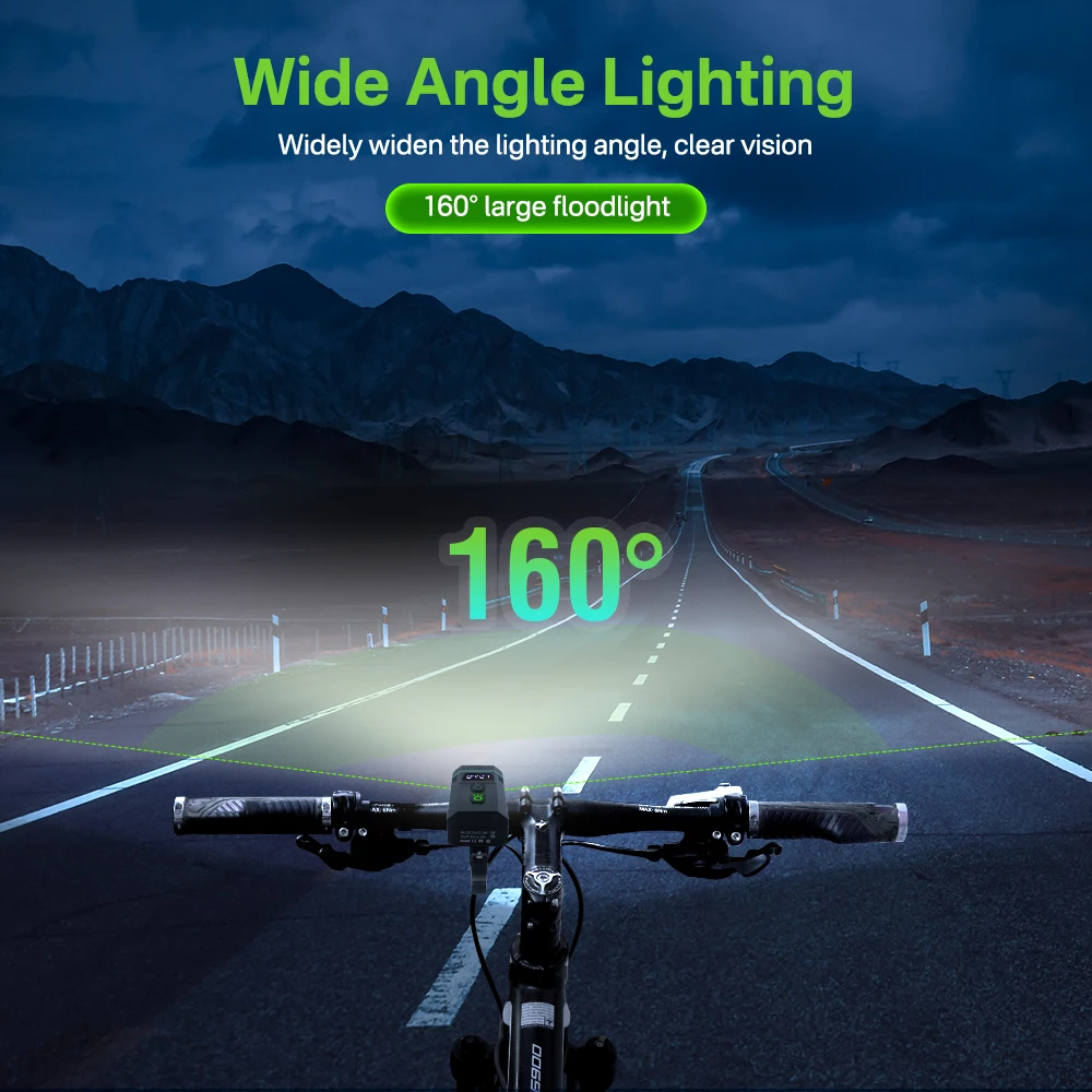 BORUIT Bicycle Light Front 5000mAh Bike Light Waterproof Flashlight USB Charging MTB Road Outdoors Cycling Lamp Accessories