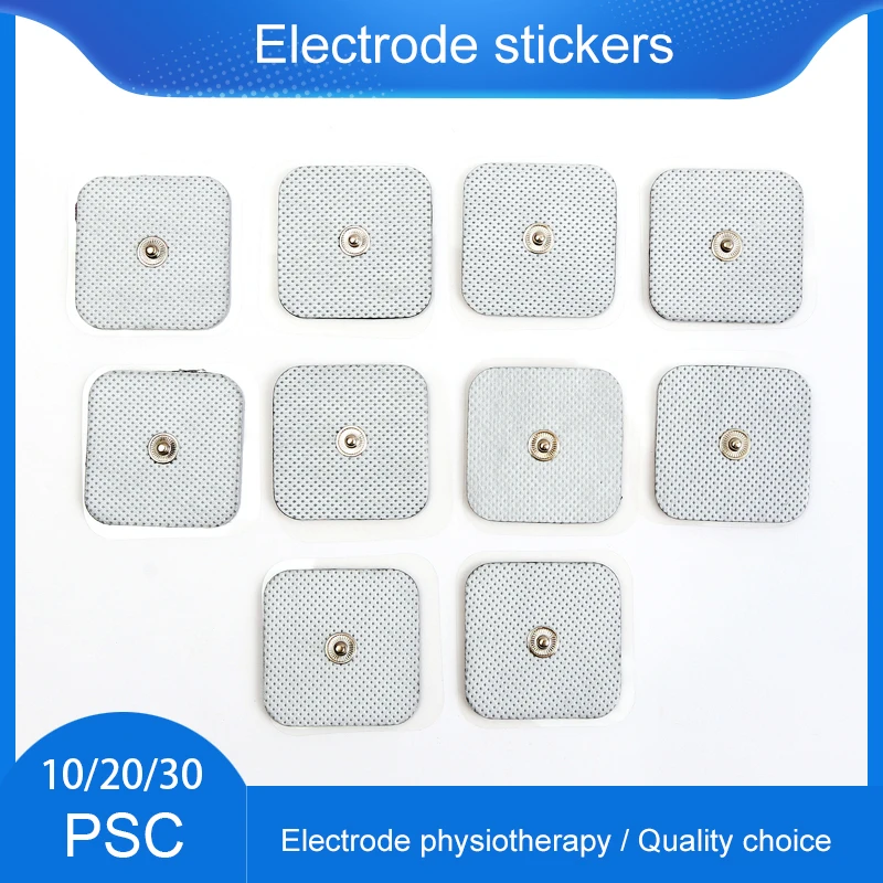 10pcs 4*4cm Self-adhesion Snaps Nerve Stimulator Electrode Pad Sticker Electrode for EMS Tens Unit Electrical Muscle Stimulator