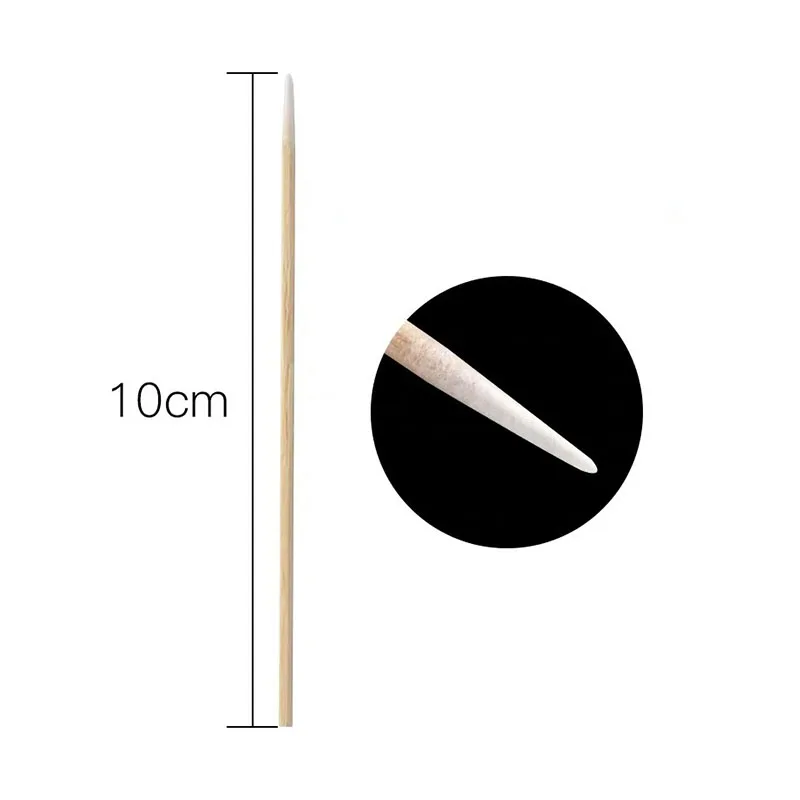 100Pcs Nails Wood Swab Clean Sticks Bud Tip Wooden Cotton Head Manicure Detail Corrector Nail Polish Remover Art Tool