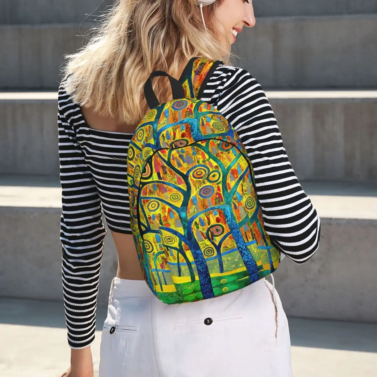 

Fantasy Forest Colorful Abstract Trees Backpack Hot Sale Daypack Large Capacity BookBag School Bag Shoulder Bags for Men Women