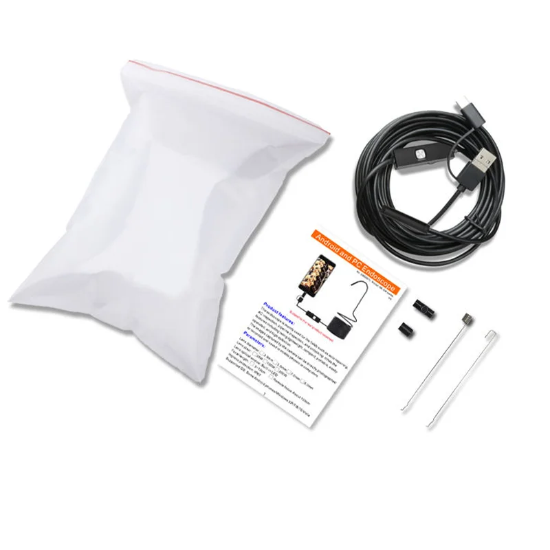 도도시 신형 7MM 내시경 카메라 방수 산업용 내시경 6LED TYPE-C USB 안드로이드용 검사 카메라 보어스코프