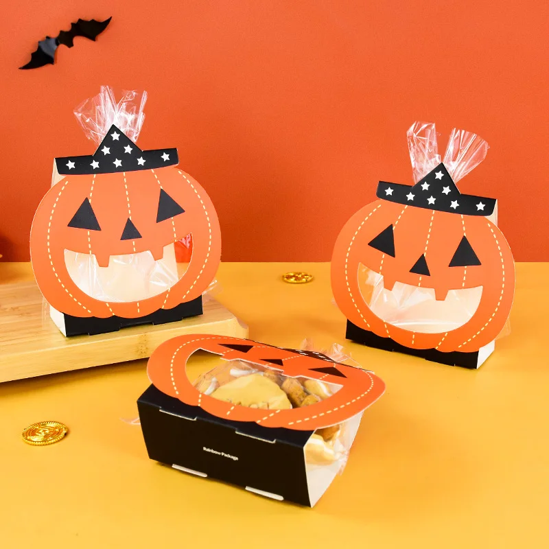 8pcs Halloween Gift Bags Candy Cookie Packaging Bags Trick Or Treat 2024 Happy Halloween Party Decor Supplies