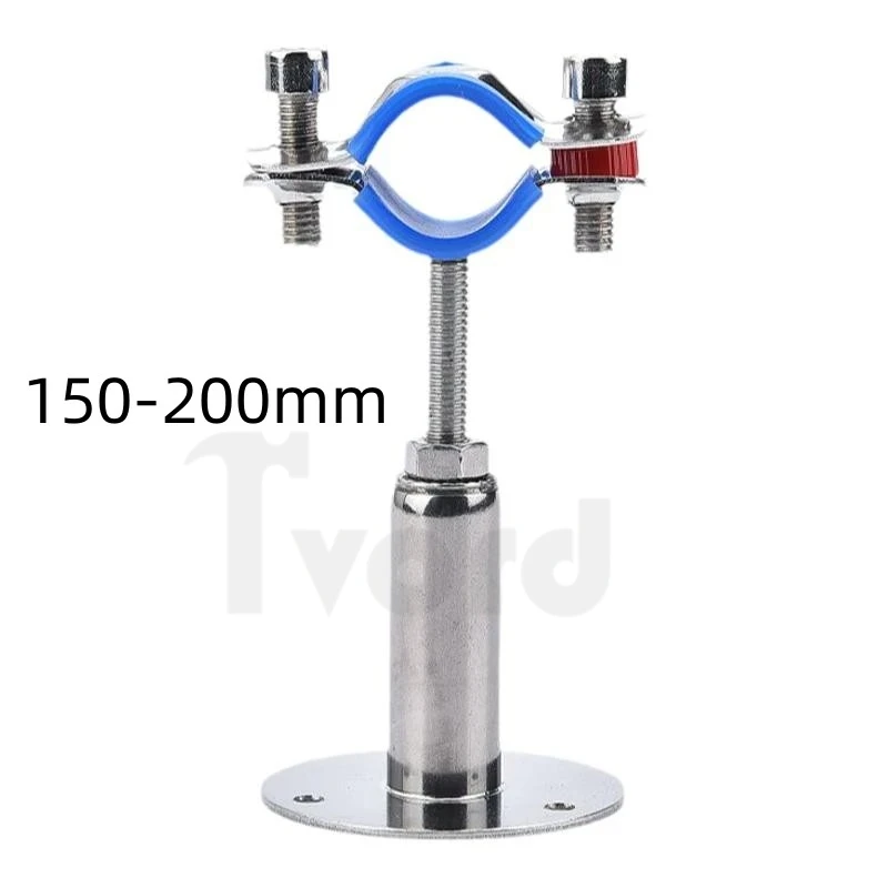 15-89mm OD Stainless Steel SS304 Pipe Clamp Clip Support Bracket With Base Plate Pole Length 30-50mm/50/100mm/100150mm/150-200mm