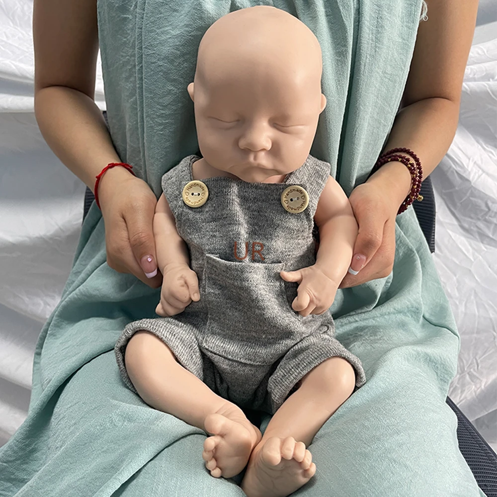 18 inch Soft Silicone Reborn Baby Boy Levi Non-vinyl Lifelike Unpainted Newborn Doll for Painter Collectibles Toy