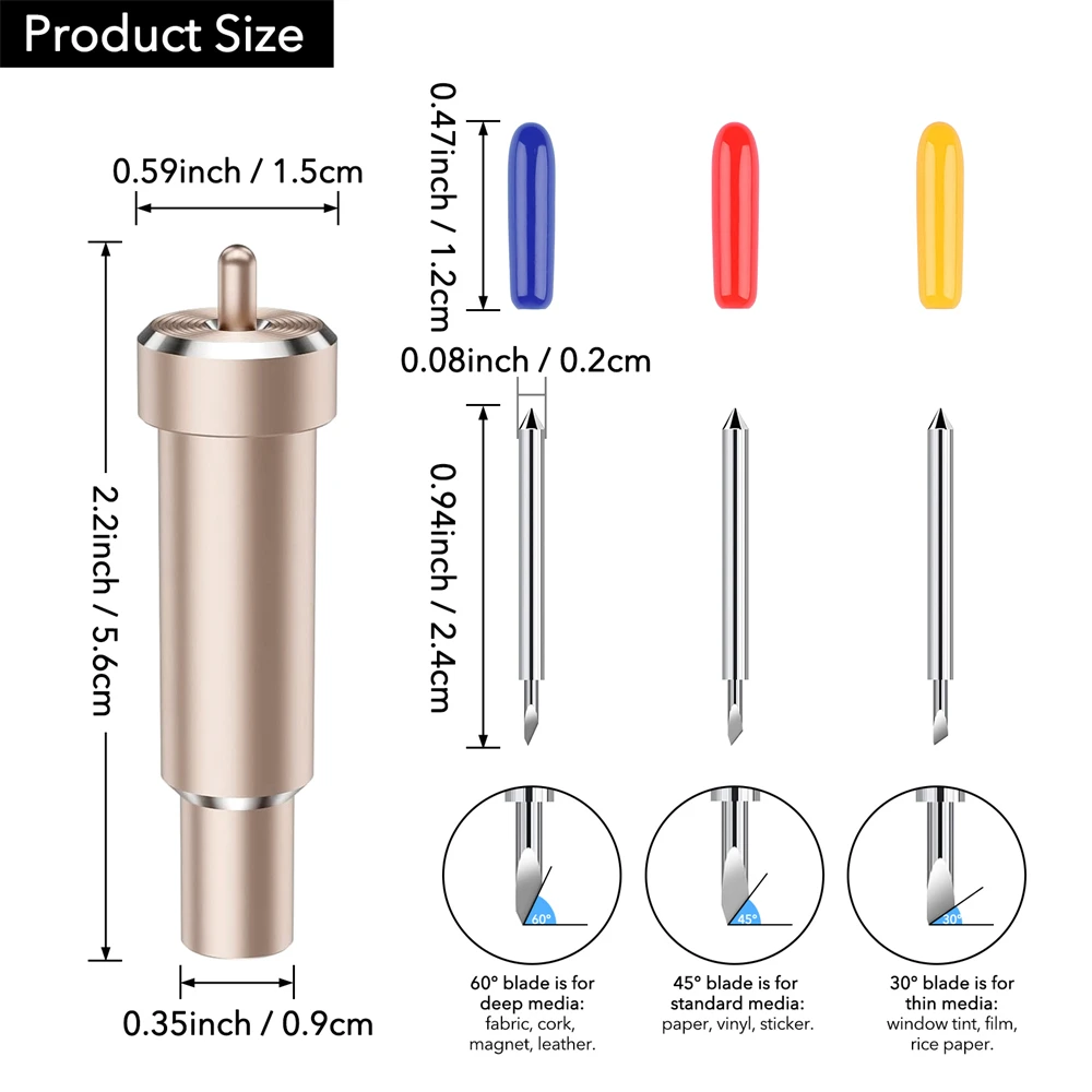 Deep Cut Blade for Maker 3/4/Maker/Explore 3/4/Air 2/Air/One/Venture,Deep Point Blade Housing for Cutting Metallic/Leather