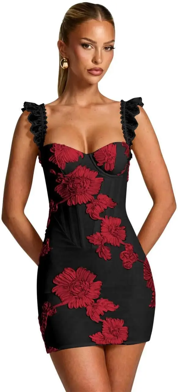 

Corset Satin Homecoming Dresses Short Floral Short Prom Dress Party Gown Elegant Dress Women for Wedding Party Cocktail Dress