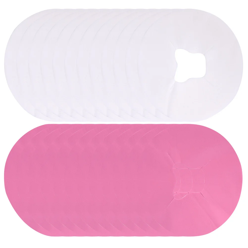 

200Pcs Non-Woven Fabric Face Pads Disposable Massage Bed Hole Cover Breathable Comfortable for Salon Spa Face Hole Cover