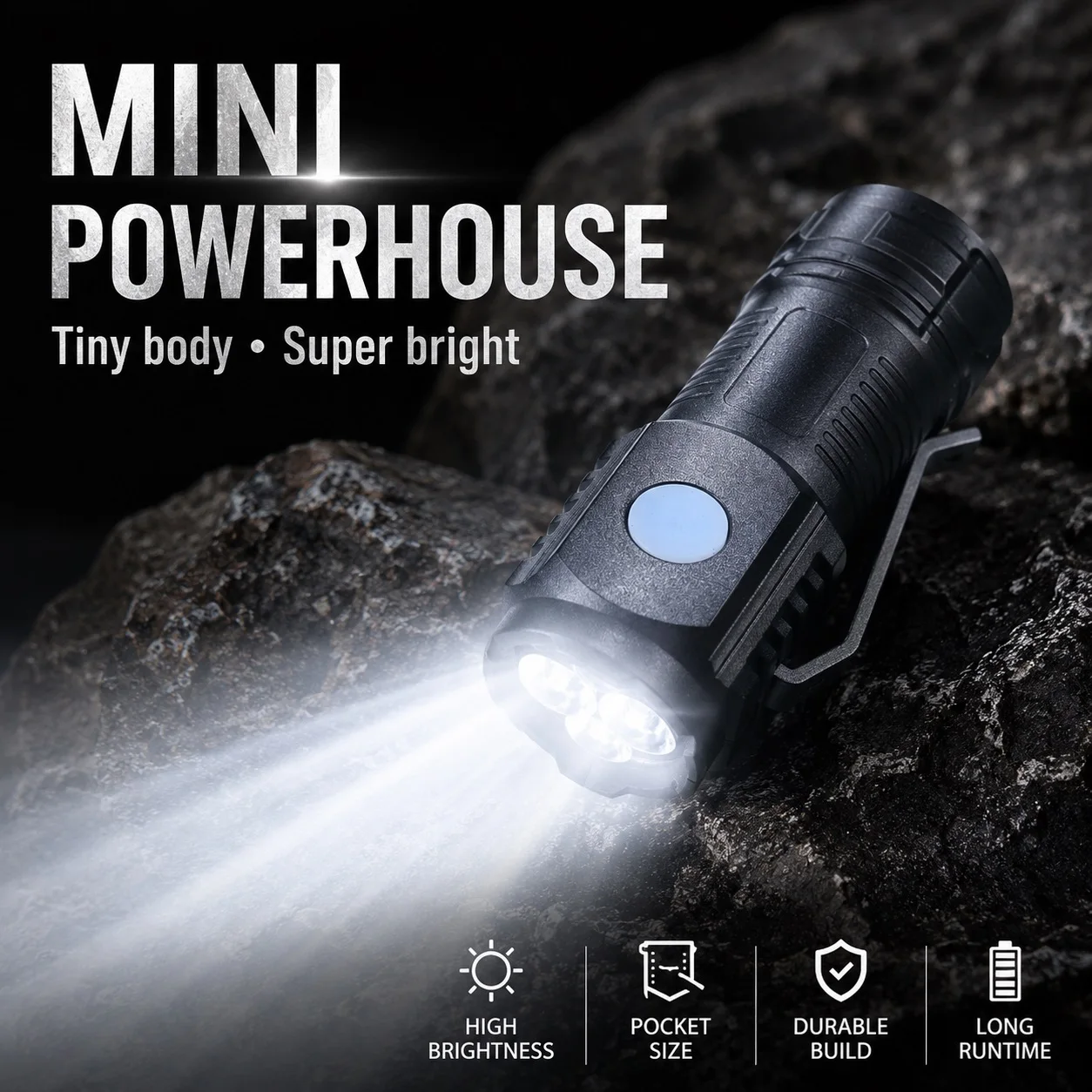 Small Portable High-Brightness Flashlight, High-Brightness Main Light, Multifunctional Cob Side Light, Type-C Charging Interface, Comes with Charging Cable, Lightweight and Portable, Non-Slip Textured Body, with Clip for Easy Carrying, Suitable for Home Emergency Lighting, Outdoor Exploration, Hiking, Garage Maintenance, Night Shift Duty, Night-Time Dog Walking, and as a Backup Flashlight for Power Outages.