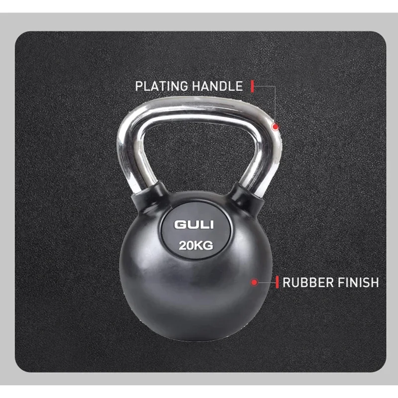 Custom Logo Cast Iron Kettle Bells Weight Kettlebells 4kg-32kg 8lb-70lb Gym Home Fitness Rubber Coat Competition Kettlebellpromo