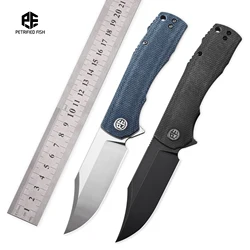 Petrified Fish PFP03 K110 Steel Folding Knife ceramics Ball Bearings Flax Handle Outdoor Camping  EDC Tool Pocket Knives