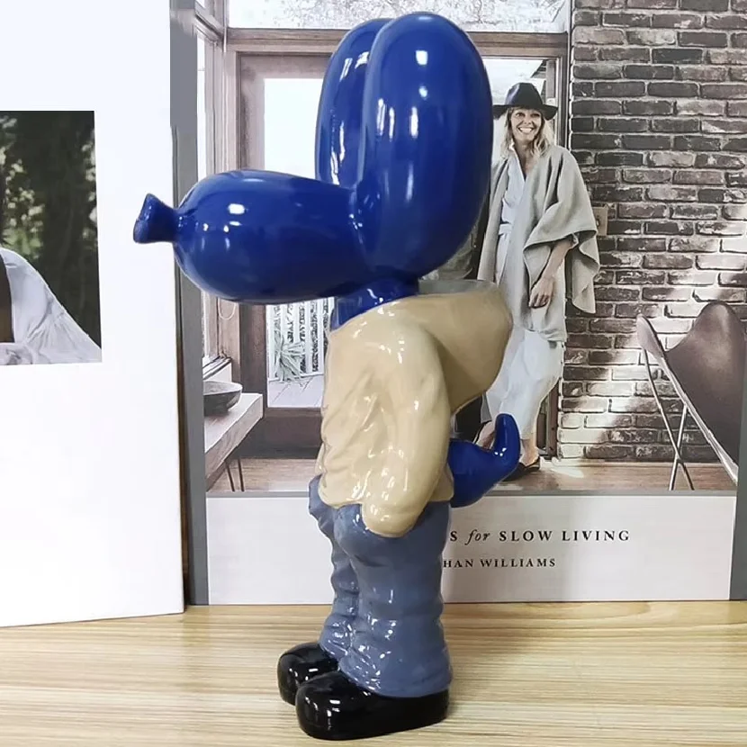 Resin Pocket Balloon Dog Statue Street Trend Art Decoration Statue Home Office Desk Interior Decoration