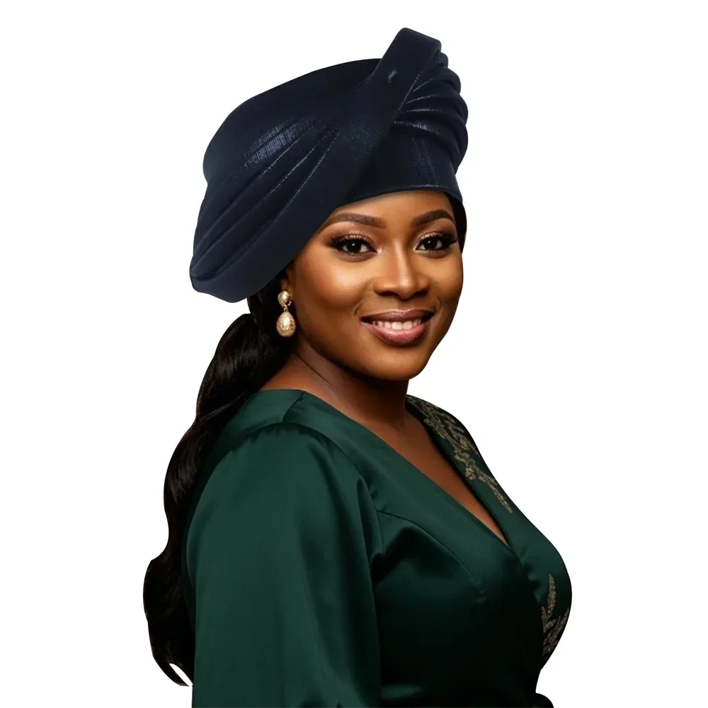 2026 Neue mehrschichtige Damen-Turbanmütze, afrikanische Kopfbedeckung für Damen, nigerianische Hochzeitsgele, Party-Kopfbedeckung, Bonnet, Kopfbedeckung, Hut – Detail 7