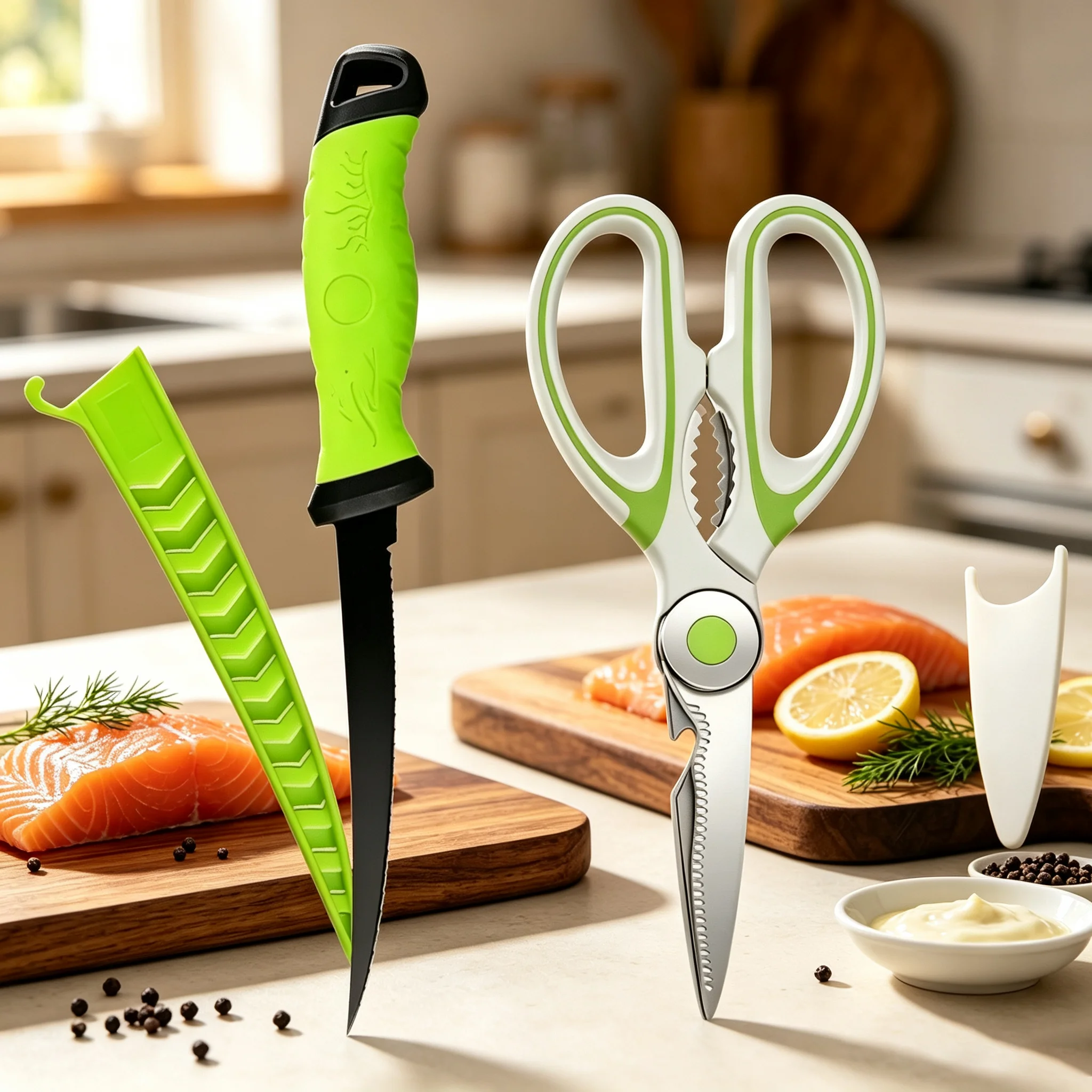 Butcher Stainless Steel Knife Fillet Boning Knife for Fish Multi-Purpose Meat Cleaver Fruit Cutter Fishes Slicing Kitchen Knives