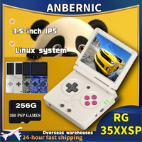 ANBERNIC RG35XXSP Retro Flip Handheld Console Video Game Consoles Linux System 3.5'' IPS Screen 256G 300 PSP Games Boy Gifts