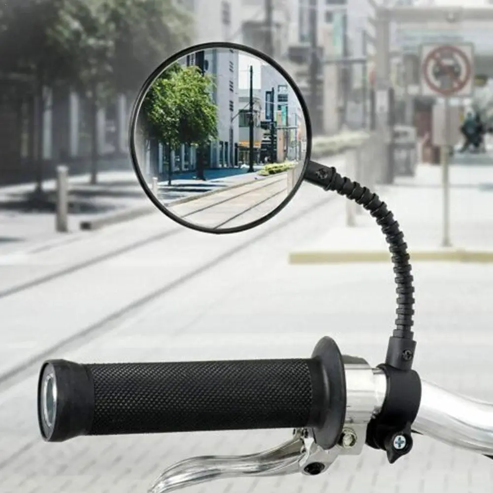 1pair Bicycle Rearview Mirror Adjustable Bendable Hose Shockproof Universal Bicycle Electric Motorcycle Reflective Mirror