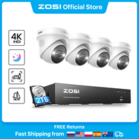 ZOSI 4K PoE Video Surveillance Cameras System 8 Ports 16CH 8MP CCTV NVR Person/Vehicle Detect 8MP/5MP Out/Indoor Security IP Cam