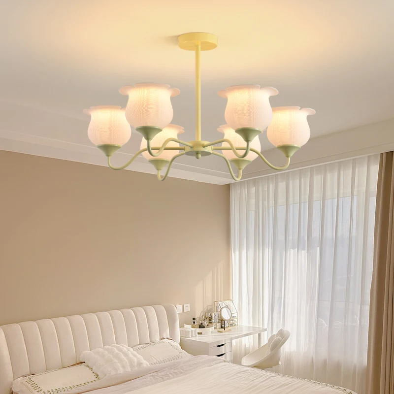 

Garden Hollowed Out Flower LED Chandelier Light Luxury Living Dinning Room Corridor Bedroom Cloakroom French Cream Style Design