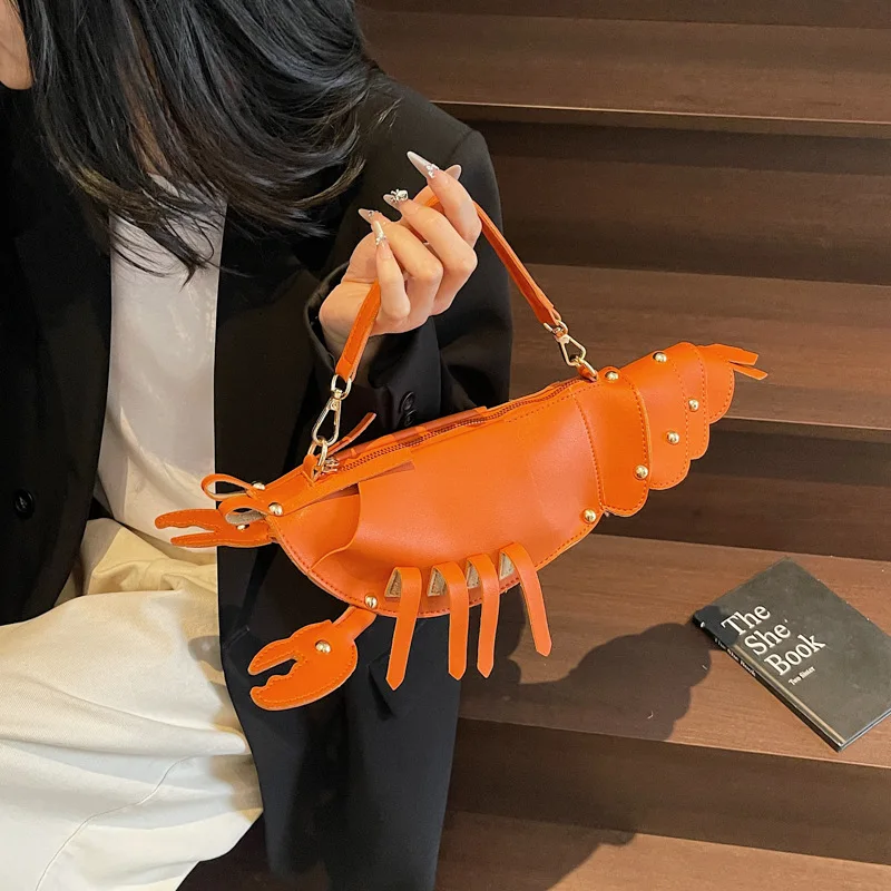 Lobster Bag Shoulder Bag Rivet Design Cute Girl Versatile Crossbody Trendy