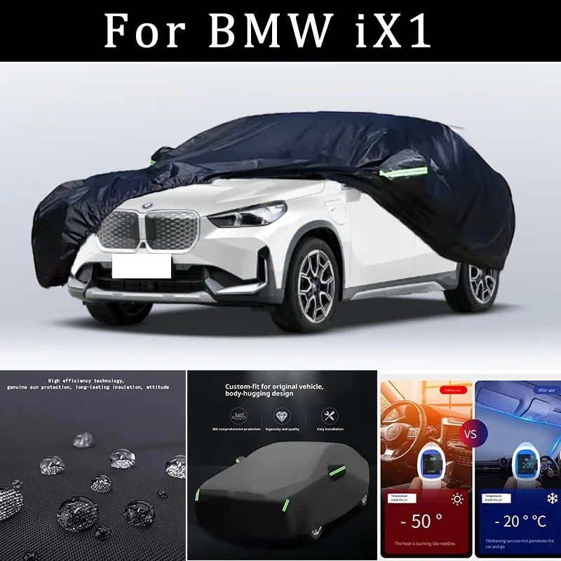 

For BMW IX1 Car Covers Outdoor Waterproof Dustproof Sun Rain Snow Protection Thick Oxford Cloth Full Car Accessories